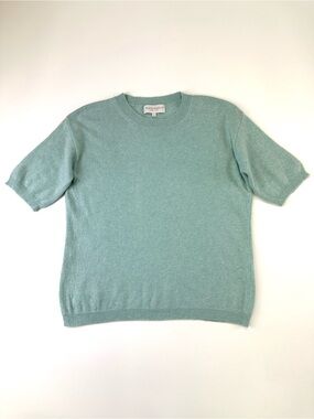 Bianco & Blu Made in Italy Cashmere Wool Silk Knit Top Mint Green L
